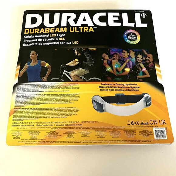 DURACELL Safety Armband Adult Durabeam LED Light 2 Pk Night Running Jogging New - Picture 2 of 2
